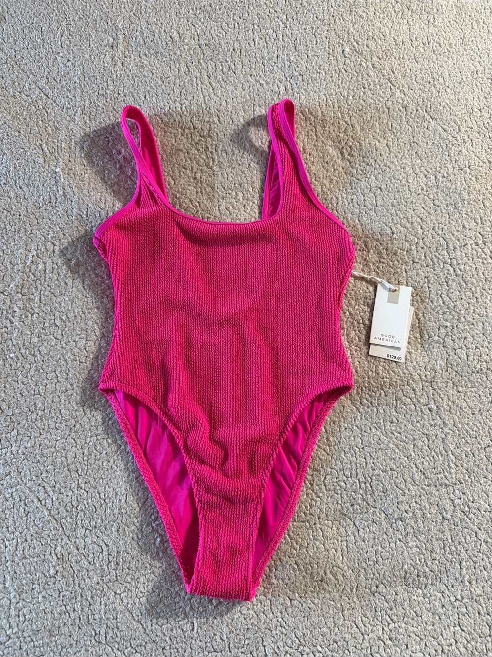 Good American Hot Pink One-Piece Swimsuit S/M New - Picture 4 of 8